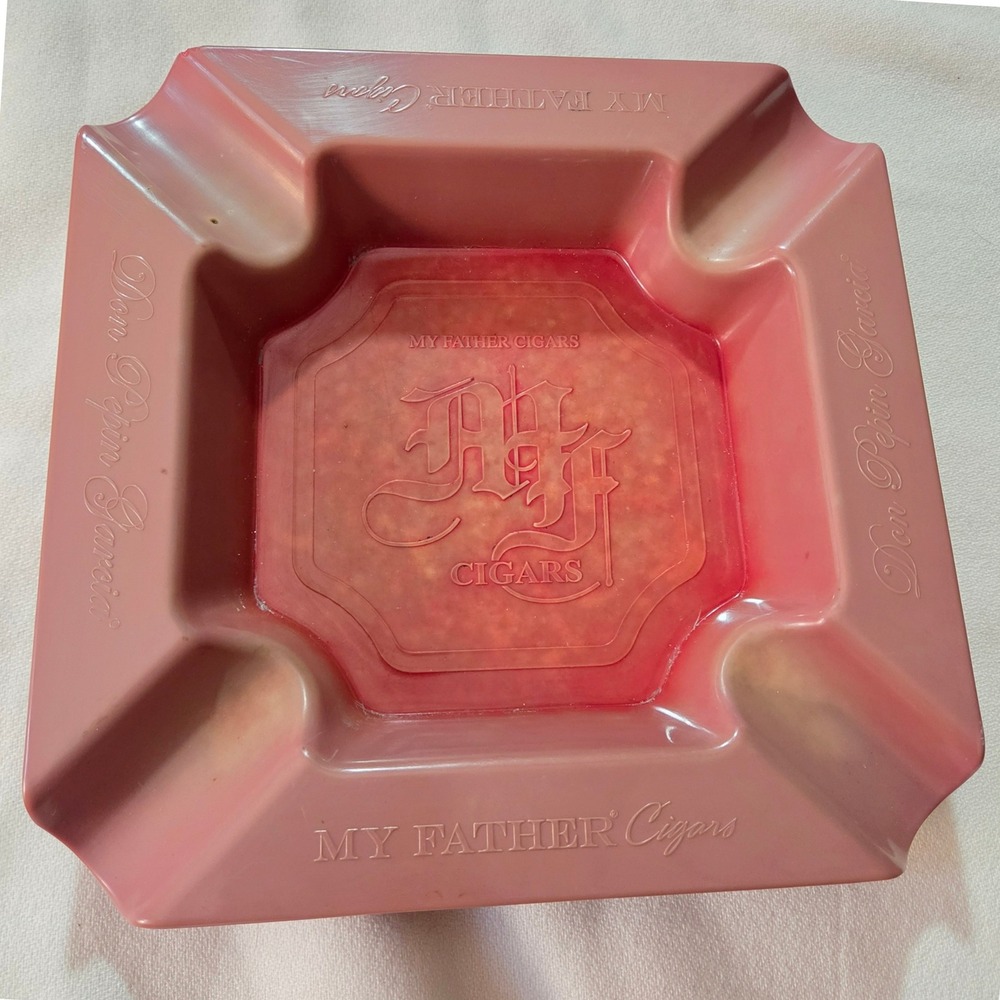 My Father Cigars Don Pepin Garcia Ashtray 8 in Vintage Melamine Faded Berry